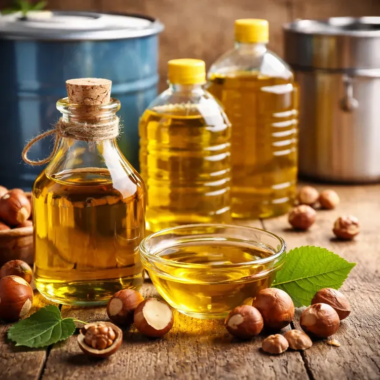 Ilustração de óleo de avelã