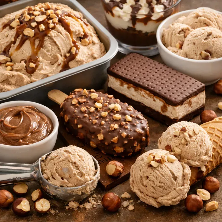 Hazelnut paste for frozen desserts illustration